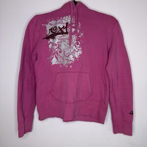 Vintage Y2K Roxy Pink Hoodie Sweatshirt Surf Skater Fairycore S